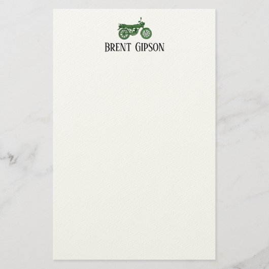 Papeterie Vintage Motorcycle Sketch Stationary (Devant)