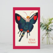 Papeterie Vintage papillon dame Valentine (Debout devant)
