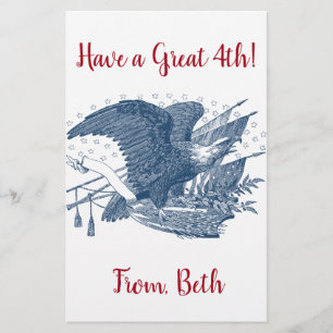 Papeterie Vintage Patriotique hurlant Aigle USA Flag Flèches