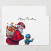 Papeterie VINTAGE PÈRE NOËL AVEC Noël ENFANT (Devant / Derrière)