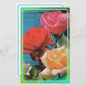 Papeterie Vintage Rose Stationery (Devant / Derrière)