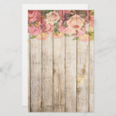 Papeterie Vintage Russe Romantique Rose Bois (Devant / Derrière)