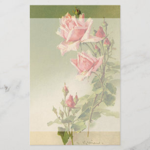 Papeterie Vintage Valentine's Day Pink Victorian Garden Rose