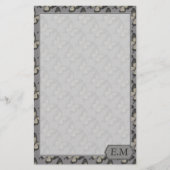 Papeterie Vintage Violet Butterfly Pattern Personalised (Devant)