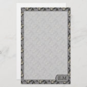 Papeterie Vintage Violet Butterfly Pattern Personalised (Devant / Derrière)