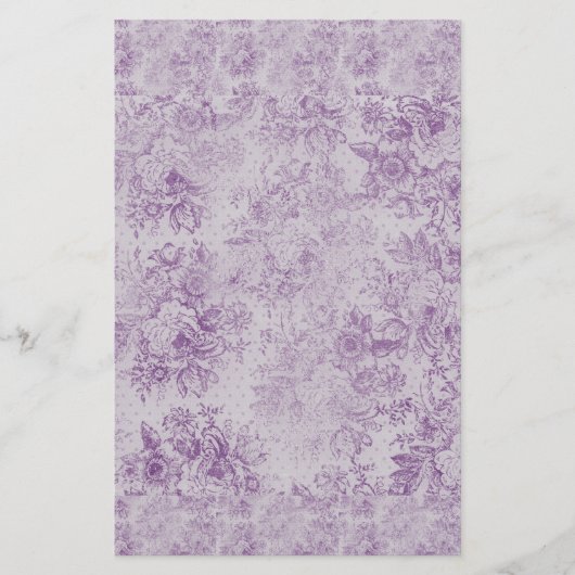 Papeterie violet rustique, chic shabby, fleurs de lavande pâ (Devant)