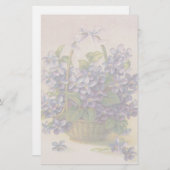 Papeterie Violettes dans un panier (Devant / Derrière)