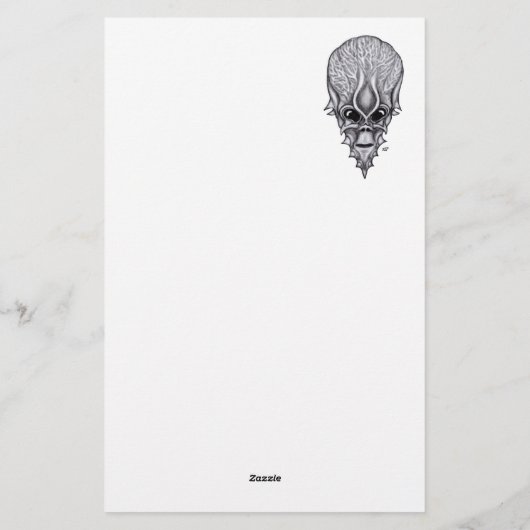 Papeterie Visage Alien, Reconstruction faciale du crâne afri (Dos)