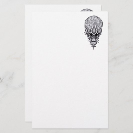 Papeterie Visage Alien, Reconstruction faciale du crâne afri (Devant / Derrière)