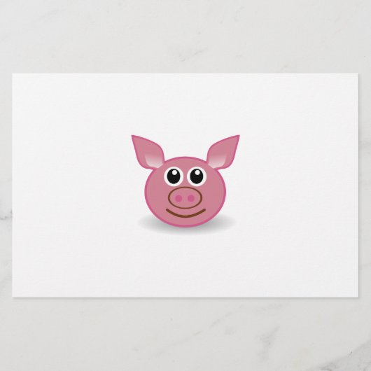 Papeterie Visage de dessin de porc (Devant)
