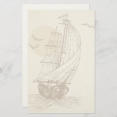 Papeterie Voilier vintage (Devant / Derrière)