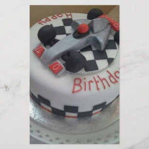 Papeterie voiture de course d'anniversaire heureuse