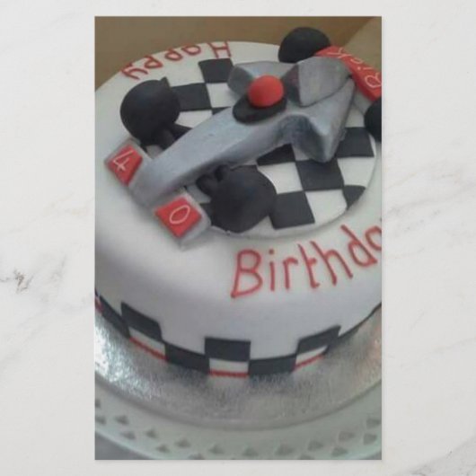 Papeterie voiture de course d'anniversaire heureuse (Devant)