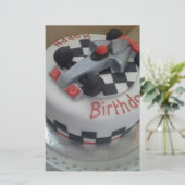 Papeterie voiture de course d'anniversaire heureuse (Debout devant)