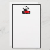 Papeterie Voiture Red Race avec drapeau À damiers (Devant / Derrière)