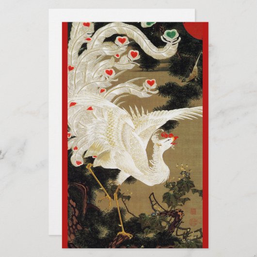 Papeterie VOL AMOUR PHOENIX, Plumes, Coeurs Saint-Valentin (Devant / Derrière)