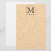 Papeterie Votre lettre. Monogramme fait sur commande. Noir (Devant / Derrière)