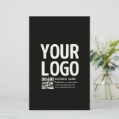 Papeterie Votre logo avec code QR et texte modifiables (Debout devant)