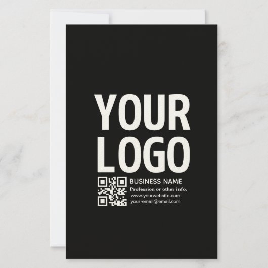 Papeterie Votre logo avec code QR et texte modifiables (Devant)