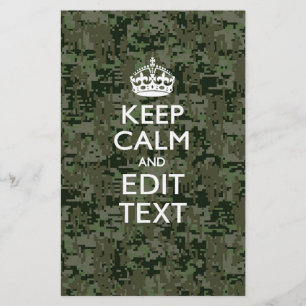 Papeterie Votre texte Camouflage numérique Bois Conserver le