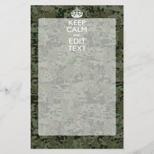 Papeterie Votre texte Camouflage numérique Vert olive Conser (Devant)