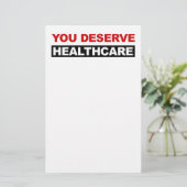 Papeterie Vous méritez des soins de santé (Debout devant)