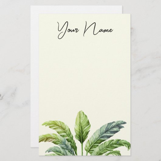 Papeterie Voyageurs Palm Tree Tropical Boho Personnalisable (Devant / Derrière)