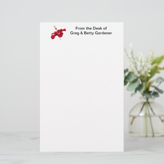 Papeterie Vue latérale de l'Hibiscus rouge (Debout devant)