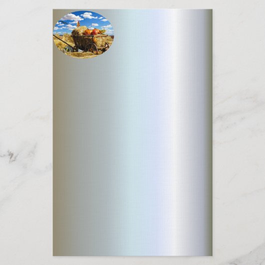 Papeterie Wagon de paille d'action de grâce en campagne (Devant)