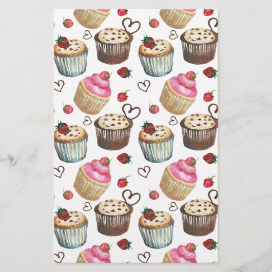 Papeterie Watercolor cupcakes (Devant)