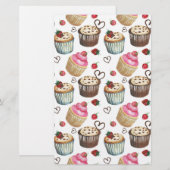 Papeterie Watercolor cupcakes (Devant / Derrière)