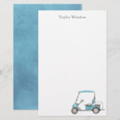 Papeterie Watercolor Golf Panier Papier à lettres personnali (Devant / Derrière)