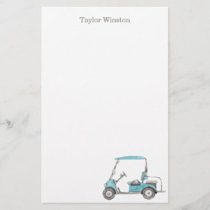 Papeterie Watercolor Golf Panier Papier à lettres personnali