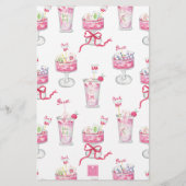 Papeterie Watercolor Hot Pink Mahjong Cocktails (Dos)