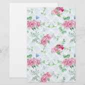 Papeterie watercolor peony (Devant / Derrière)