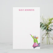 Papeterie Watercolor Snowboard personnalisé (Debout devant)