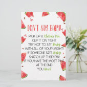 Papeterie Watermelon Pink Green Ne pas dire Baby shower jeu (Debout devant)