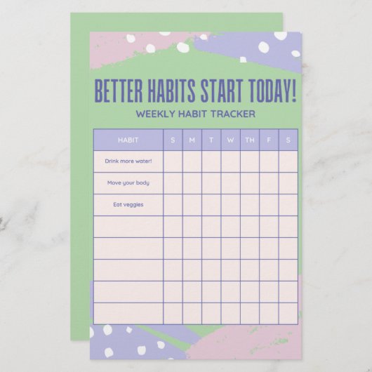 Papeterie Weekly Tracker (Devant / Derrière)