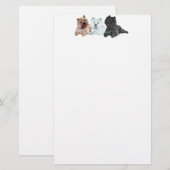 Papeterie Westie avec deux terriers Cairn (Devant / Derrière)
