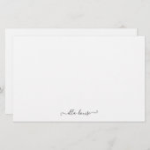 Papeterie Whimsical Elegine Black Script Nom (Devant / Derrière)