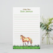 Papeterie Whimsical Kid's Name HORSE Lined Stationery (Debout devant)