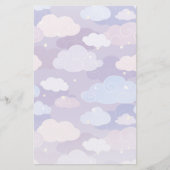 Papeterie Whimsical Pastel Clouds et étoiles Motif (Devant)