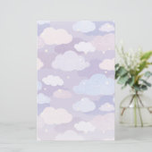 Papeterie Whimsical Pastel Clouds et étoiles Motif (Debout devant)