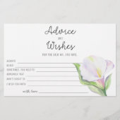 Papeterie White calla - conseils et souhaits douche de nupti (Devant)