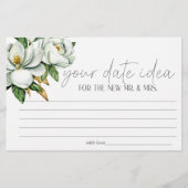 Papeterie White Magnolia Floral Date Nuit Idée Douche Jeu (Devant)