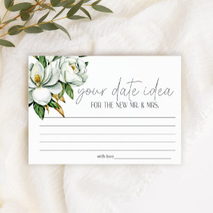 Papeterie White Magnolia Floral Date Nuit Idée Douche Jeu