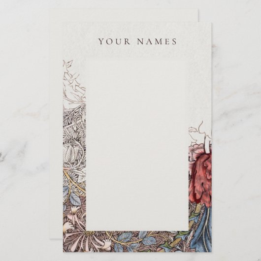 PAPETERIE : WILLIAM MORRIS : HONEYSUCKLE + TULIP (Devant / Derrière)