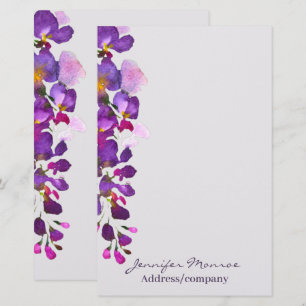Papeterie Wisteria violet personnalisé