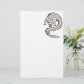 Papeterie Wolfdragon design noir et blanc (Debout devant)