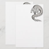 Papeterie Wolfdragon design noir et blanc (Devant / Derrière)